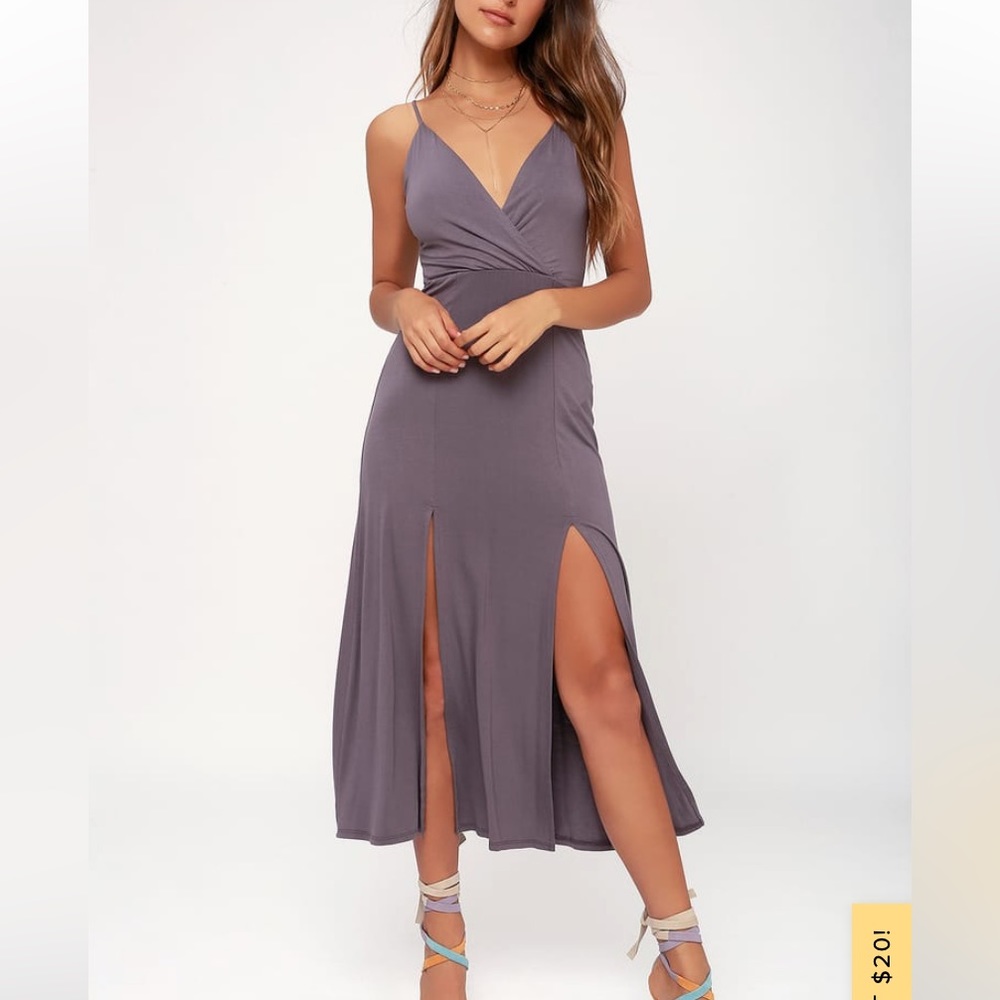Lulu’s Time to Tango Dusty Purple Midi Dress